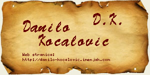Danilo Kočalović vizit kartica